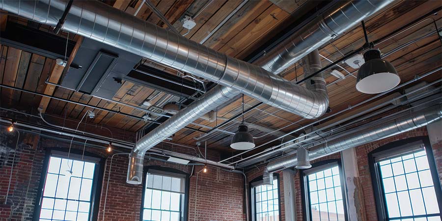 Ductwork on ceiling